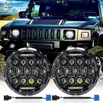 For Hummer H2 2003-2009 Pair 7 Inch Round Headlight Sealed High Low Beam Drl. Fixed Price $45.99.
