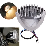 Motorcycle Headlight Finned Grill For Harley Chopper Bobber Cruiser Racer Chrome. Fixed Price $29.95.