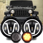 For Jeep Wrangler Jk 07-18 7" Led Headlights&v Halo Turn Signals Combo. Fixed Price $73.85.