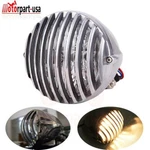 4.7" Motorcycle Finned Grill Front Headlight Lamp Chrome For Harley Bobber Dyna. Fixed Price $29.95.
