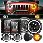For 07-18 Jeep Wrangler Jk 7" Led Headlights + Turn Tail Lamp Combo Fog. Fixed Price $130.99.