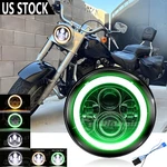 7" Inch Round Led Headlight W/green Halo Drl For Harley Davidson Fat Boy Flstf. Fixed Price $30.99.