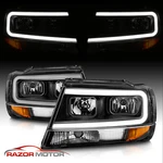 Led Bar 1999-2004 For Jeep Grand Cherokee Black Headlights Set. Fixed Price $252.03.