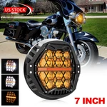Dot Emark 7'' Round Led Headlight Hi-lo Beam Amber Drl For Electra Glide Classic. Fixed Price $129.99.