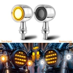 Chrome Motorcycle Led Turn Signal Lights Amber For Harley Chopper Bobber Suzuki. Fixed Price $26.23.