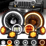 7" Start-up Halo Headlights + 4" Fog Turn Fender Combo For Wrangler 07-18. Fixed Price $139.98.