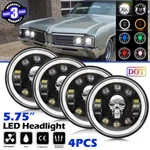 4PCS 5-3/4 5.75" Led Headlights Hi/lo Skull Rgb Drl H4 For Buick Electra Wildcat. Fixed Price $86.89.
