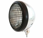 7" Bottom Mount Motorcycle H4 Halogen Headlight W/ Grill - Chrome Black Clear. Fixed Price $79.95.