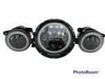 Z-offroad 7" Black Halo Led Headlight +(2) 4" Fog Passing Lights Harley Davidson. Fixed Price $34.95.