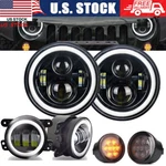 For Jeep Wrangler Jk 2007-2018 Combo Dot 7'' Led Headlights Turn Fog Kits. Fixed Price $64.13.