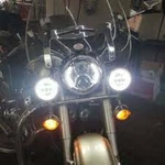 Black Headlight 7" 4.5" Passing With Switch Kit Fit Harley Touring Softail. Fixed Price $614.85.