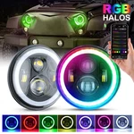 For Jeep Wrangler Jk Lj Tj Cj Rgb 7" Inch Round Led Headlights Drl. Fixed Price $55.99.