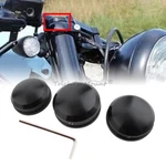 Black Aluminum Upper Fork Stem Nut Covers Cap Harley Softail Sportster Dyna. Fixed Price $22.99.