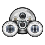 HOGWORKZ-7" Led Chrome Headlight W/aux Passing Lamps For Harley Touring/softail. Fixed Price $419.98.
