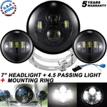 7INCH Led Headlight + 4.5" Fog Lights Brackets For Harley Davidson Motorcycle. Fixed Price $69.98.