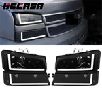 Smoke Headlights Bumper Lamps Fit For 03-07 Chevy Silverado Avalanche W/ Led Drl. Fixed Price $94.10.