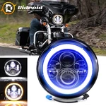7 Inch 140W Led Headlight Hi/low Beam+amber Blue Halo Ring For Harley Davidson. Fixed Price $30.98.