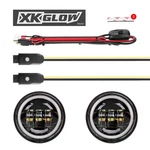 Glow XK042011-B Black 12V Led 4.5" Running Light Bluetooth Kit For Harley. Fixed Price $197.99.