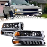 Dot Led Headlights Bumper Corner Lamps For 1999-02 Chevy Silverado 2000-06 Tahoe. Fixed Price $269.99.