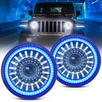 Blue 7" Inch Round Led Headlight Hi/lo Beam Drl For 97-18 Jeep Wrangler Jk Tj Lj. Fixed Price $179.90.
