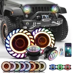 Sunpie 7" Rgb Led Headlights With 4" Fog For 07-18 Jeep Wrangler Jk. Fixed Price $170.99.