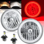 7" Red Cob Led Halo Angel Eye Headlights 6K 4000LM Bulb Headlamp Kit. Fixed Price $169.96.