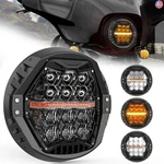 Dot Approved 1000% Bright 120W 7'' Motorcycles Led Headlight With Amber Turn. Fixed Price $304.95.