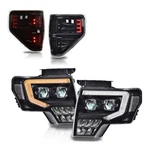 Dual Led Projector Headlights + Tail Fit 2009-2014 Ford F-150 Pickup. Fixed Price $285.00.
