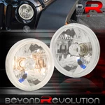 7" Round H4 Conversion Crystal Glass Lens Halo Led Head Lights Lamps Set Chrome. Fixed Price $32.94.