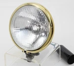 Brass Bezel & Black 5-3/4" 12-VOLT H4 Headlamp Headlight Harley Bobber Chopper. Fixed Price $73.95.