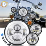 Chrome 7" Led Headlight 4.5" Passing For Harley Davidson Touring Road King. Fixed Price $60.94.