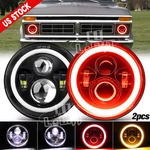Pair 7''INCH Led Headlights Halo Drl Ford F-100 F-250 F-350 Pickup 1953-1977. Fixed Price $49.99.