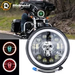 7"INCH Led Headlight Rgb Colors Skull Halo For Harley Davidson Touring Road King. Fixed Price $40.98.
