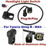 Plug-n-play Headlight Switch For Talaria Sting MX4 Aluminum Alloy. Fixed Price $11.99.