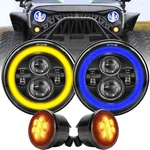 Blue Halo 7" Led Headlights Turn Signal Combo For Jeep Wrangler Jk 07-18. Fixed Price $59.99.