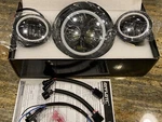 New 4X4FLSTC Harley Motorcycle 7" Halo Led Headlight + 4.5" Fog Lights. Fixed Price $75.00.