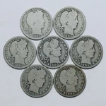 7X 1895-1905 Better Date Barber Quarters 25C 28682. Fixed Price $144.99.