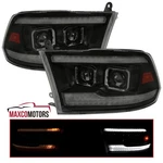 Blk Smoke Projector Headlights Fits 09-18 Ram 1500 2500 3500 Switchback Led Bar. Fixed Price $325.49.