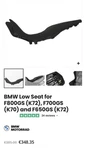 Oem Bmw Low Seat For F800GS (K72), F700GS (K70) And F650GS. Fixed Price $250.00.