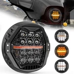Dot Approved 1000% Bright 120W 7'' Motorcycles Led Headlight With Amber Black. Fixed Price $197.99.
