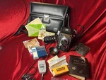 Vintage Tower Reflex Tlr Twin Lens 6X6 120 Film Camera Outfit Many Extras. Fixed Price $125.00.