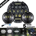 7INCH Led Projector Headlight + Passing Lights For Harley Touring Motorcycle. Fixed Price $51.32.