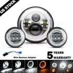 7"INCH Led Drl Headlight Passing + Lights For Harley Davidson Touring Road King. Fixed Price $61.88.