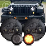 Black For Jeep Wrangler Jk 2007-2018 Combo 7''LED Headlights Turn Signal. Fixed Price $60.93.