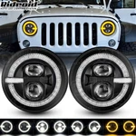 Pair 7" Inch Led Headlights W/ Halo Drl For 1997-2018 Jeep Wrangler Tj Lj Jk. Fixed Price $80.99.
