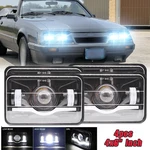 Fit Ford Mustang 1979-1986 Dot 4X6" Square Led Headlights Hi/lo Beam With Drl. Fixed Price $89.99.