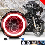 Red Halo 7"INCH Led Headlight Angle Eye For Harley Davidson Touring Road King. Fixed Price $30.96.