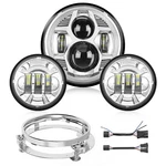Nilight 7 Inch Motorcycle Led Headlight 4.5 Fog Lights Chrome. Fixed Price $109.99.