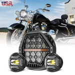 7" Led Headlights & 4.5'' Fog For Harley Road King Electra Glide Classic. Fixed Price $156.98.