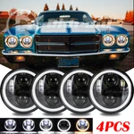 4X 3/4 5.75" Round Led Headlights Halo Drl Hi/low For 1959-1974 Dodge Coronet. Fixed Price $100.95.